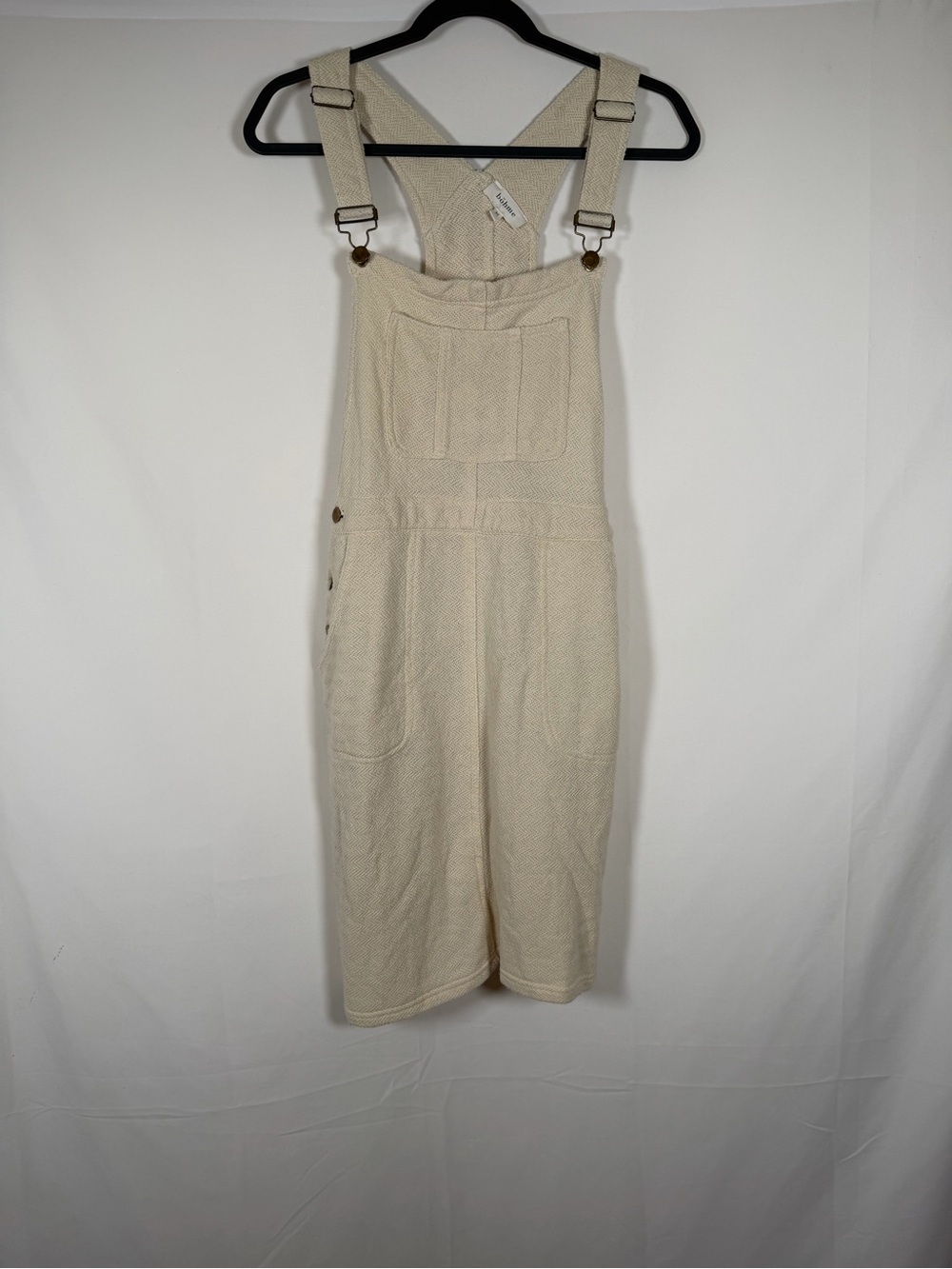 bohme Cream Cotton Blend Overall Jumper Dress - Garden, Chore